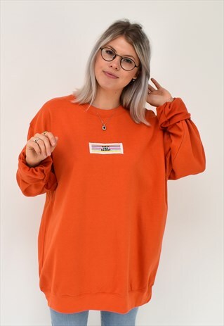 G&G UNISEX ORIGINAL LINO PATCH BURNT ORANGE SWEAT