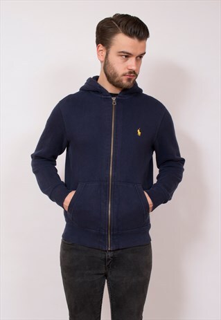RALPH LAUREN NAVY BLUE HOODIE TOP S