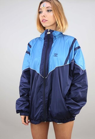 VINTAGE 80S 90S OVERSIZED FESTIVAL SHELL WINDBREAKER JACKET