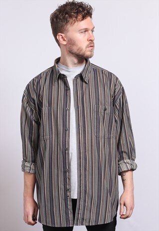 VINTAGE CORDUROY STRIPED SHIRT