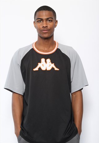 VINTAGE KAPPA PRINT LOGO T-SHIRT BLACK