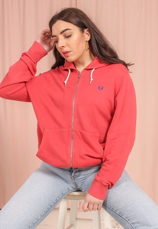 VINTAGE 90S FRED PERRY HOODIE IN PINK