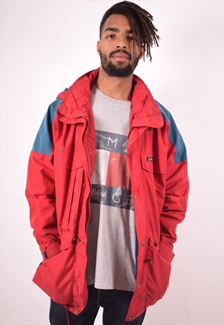 BERGHAUS MENS VINTAGE RAIN JACKET XL RED 90S