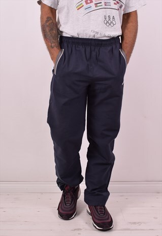 CHAMPION MENS VINTAGE TRACKSUIT TROUSERS MEDIUM NAVY BLUE 90