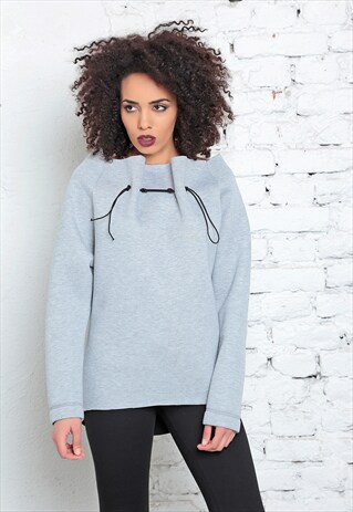 GRAY BLOUSE, LONG SLEEVED TOP, URBAN CLOTHING