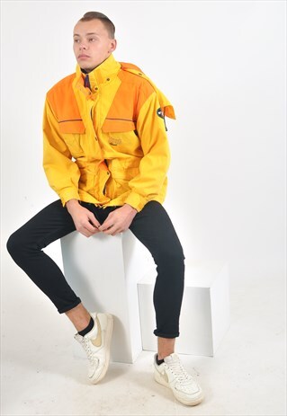 VINTAGE 90'S PARKA JACKET IN YELLOW