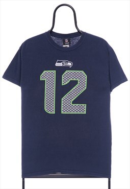 Vintage NFL Seattle Seahawks Navy Graphic TShirt Mens