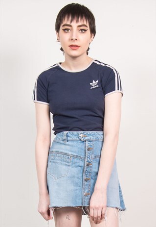 VINTAGE 90'S DENIM FRAYED MINI SKIRT