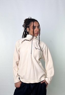 Cream 90s Adidas Half Zip Sweatshirt