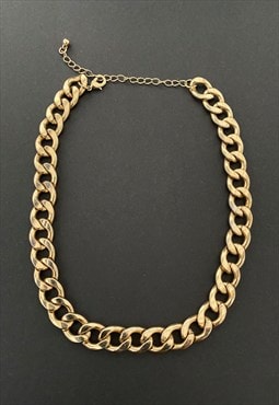 Vintage Ladies Gold Costume Chunky Chain Link Necklace