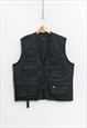 VINTAGE BLACK CARGO VEST UTILITY TOP SLEEVELESS MEN