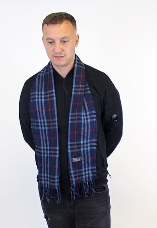 VINTAGE BURBERRY TRADITIONAL LAMBSWOOL CHECKED SCARF