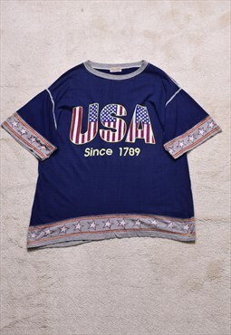 Vintage 90s USA Navy Print T Shirt
