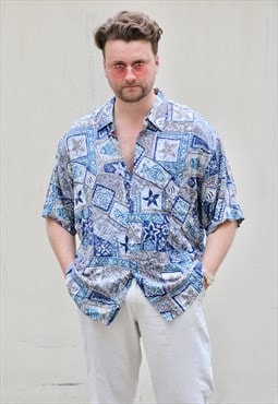 Pierre Cardin USA 90s Vintage Mosaic Shirt