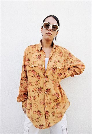 VINTAGE ICEBERG PATTERNED OVERSIZED LONG SLEEVES SHIRT