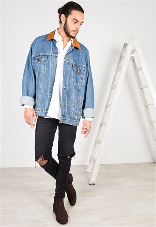 VINTAGE 80'S LEVI'S CONTRAST COLLAR JACKET / S0005