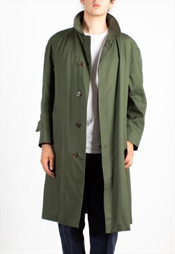 Men's Acquascutum Green Checked Lining Trench
