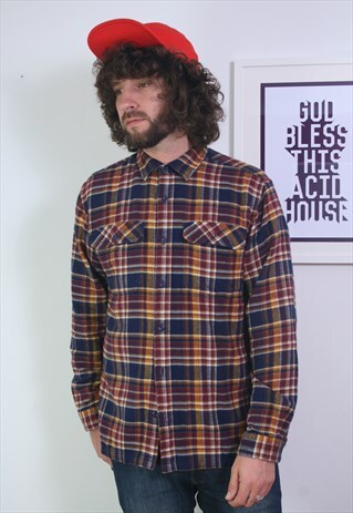 PATAGONIA VINTAGE FLANNEL THICK CHECK SHIRT , MEDIUM