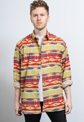 VINTAGE AZTEC PATTERNED SHIRT