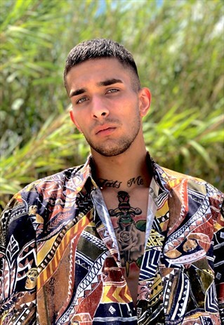 VINTAGE 90'S MULTICOLOR PRINTED SHORT SLEEVE HAWAIIAN SHIRT