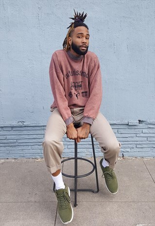 90S SKATER LUXURY ACID WASH MOCK NECK SWEATSHIRT MEDIUM