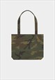 54 FLORAL LARGE CAMOUFLAGE SHOULDER TOTE BAG - GREEN