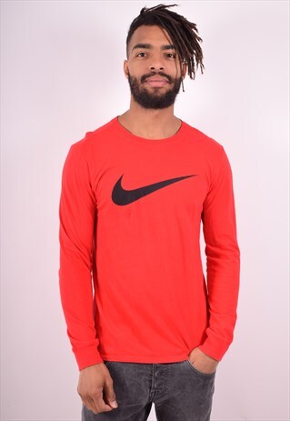 NIKE MENS VINTAGE TOP LONG SLEEVE MEDIUM RED 90S