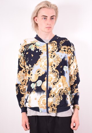 MENS VINTAGE BOMBER JACKET LARGE MULTI 90S
