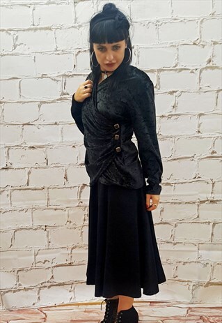 VINTAGE BLACK VELVET TOP