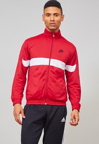 VINTAGE BERRY RED 1990'S NIKE SPORTS JACKET