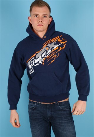 VINTAGE FOX HOODIE IN NAVY NH120