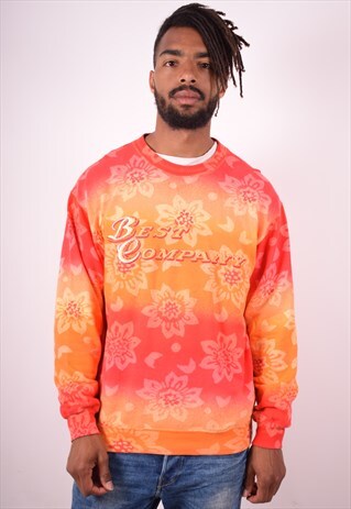 BEST COMPANY MENS VINTAGE SWEATSHIRT JUMPER MEDIUM MULTI 90S
