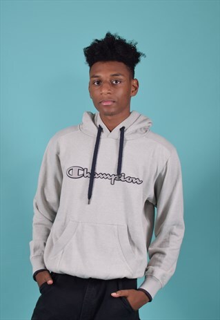 VINTAGE CHAMPION LIGHT GREY HOODIE