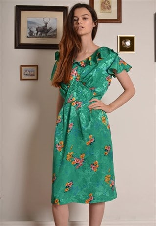 80s satin floral dresses asos marketplace midi dress