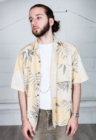VINTAGE YELLOW FLORAL HAWAII SHIRT