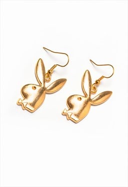 Gold Y2K playboy bunny earrings