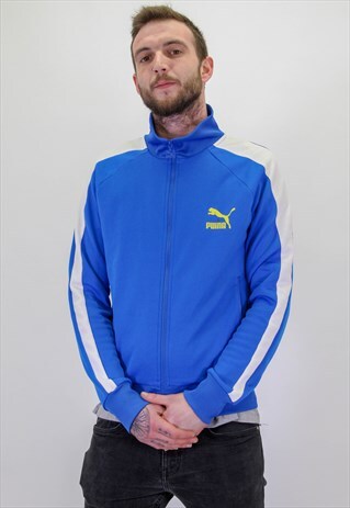 VINTAGE PUMA JACKET IN BLUE MEDIUM
