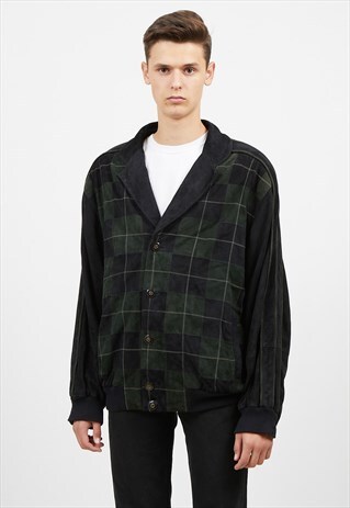 VINTAGE BLACK GREEN ZASPEL SUEDE JACKET