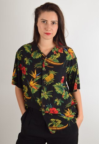VINTAGE SHIRT TROPICAL PRINT (1771)