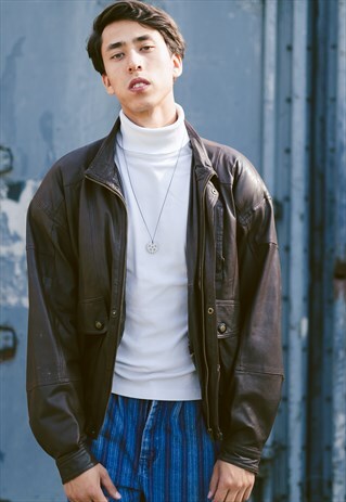 VINTAGE 80S OVERSIZED LEATHER JACKET