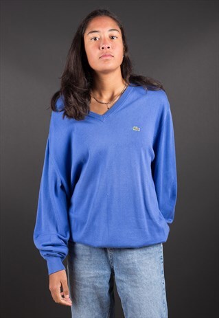 BLUE KNIT LACOSTE JUMPER