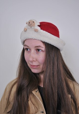 VINTAGE FUNNY SHEEP COSTUME BUCKET HAT, CHRISTMAS HAT
