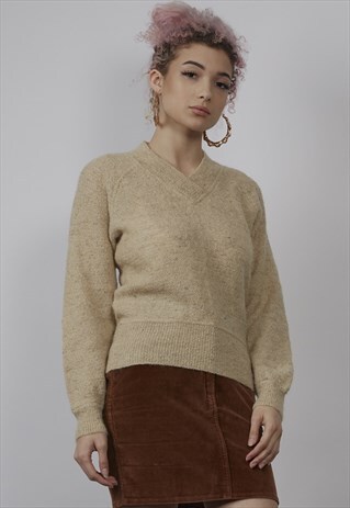 RARE VINTAGE 70'S MISSONI BEIGE MULITCOLOUR SPECKLE JUMPER