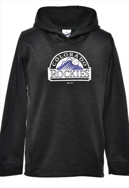 Vintage Dark Grey Colorado Rockies Printed Hoodie - M