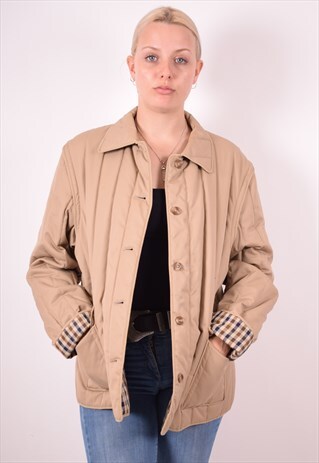 AQUASCUTUM WOMENS VINTAGE JACKET LARGE BEIGE 90S