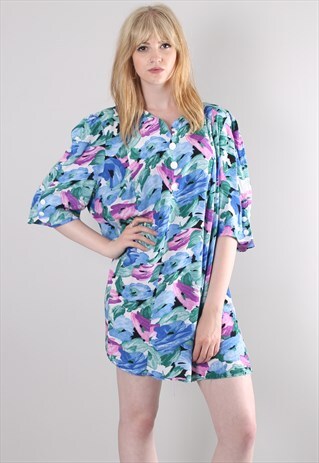 VINTAGE 80S FLORAL PATTERNED DRESS
