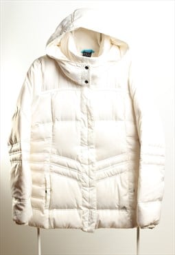 Vintage Adidas Padded Quilted Hoodied Jacket White 