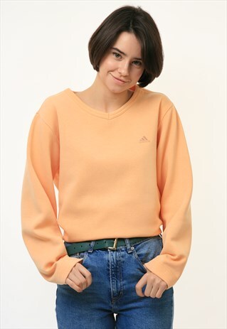ADIDAS WOMAN V NECK SPORT FREE SWEATSHIRT SIZE M 3617