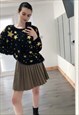 FLUFFY MULTI STARS PRINT CHRISTMAS JUMPER IN YELLOW