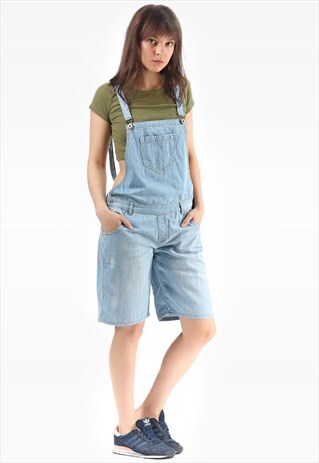 SHORTALLS DENIM OVERALL